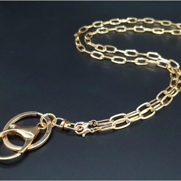 Lanyards for ID Badges Gold Chain Necklace Key Lanyard for Women Classy Fashion - Picture 7 of 7